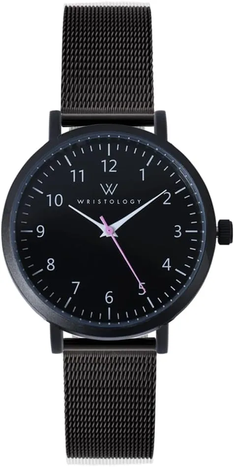 Second Hand concentration mound for Women, Men, Nurses, Teachers Wristology 2 Sizes Numbers Watch Metal Mesh Band - Interchangeable Stainless Steel Strap - Easy to Read Analog Nurse Watch with 