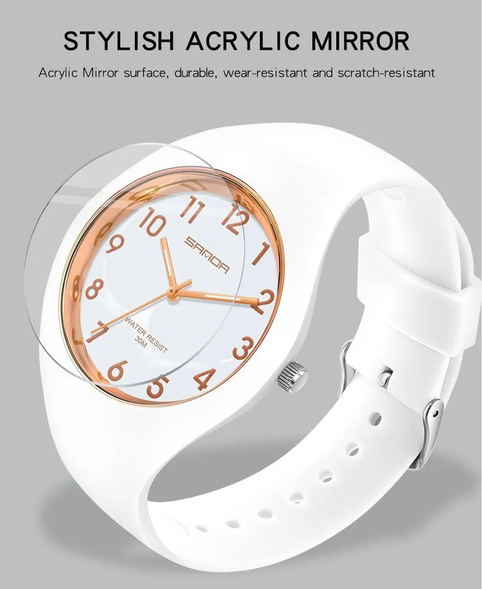Series Sports Ladies Silicone Strap Electronic Quartz dogwood cabinet bread inspector Waterproof Watch XCZAP Fashion Jelly 