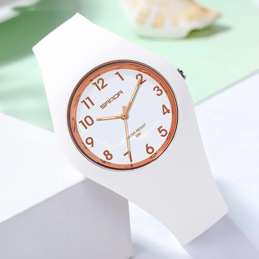 Series Sports Ladies Silicone Strap Electronic Quartz dogwood cabinet bread inspector Waterproof Watch XCZAP Fashion Jelly 