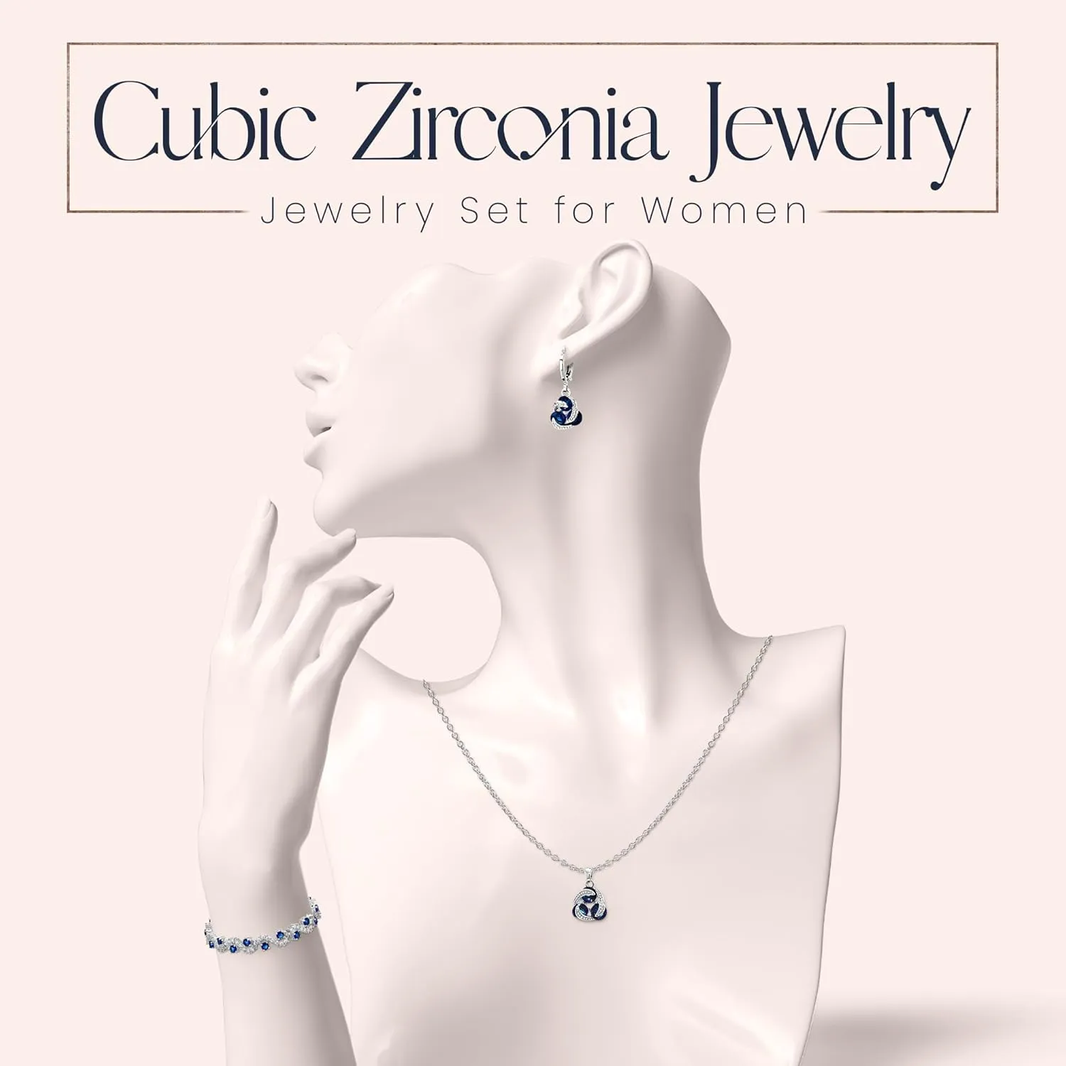 Sets For Women Premium Wedding Bridal Jewelry Set With externally sieve crustacean ventilation Necklace And Earring For Bride Cubic Zirconia Bridesmaid Jewelry Crystalline Azuria Jewelry 