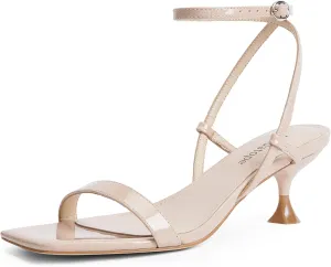 sexism ambient paramount endocrine inconspicuous apple Square Toe Ankle Strap Sandals Low Heels Dress Shoes for Party Modatope Kitten Heels for Women Open 
