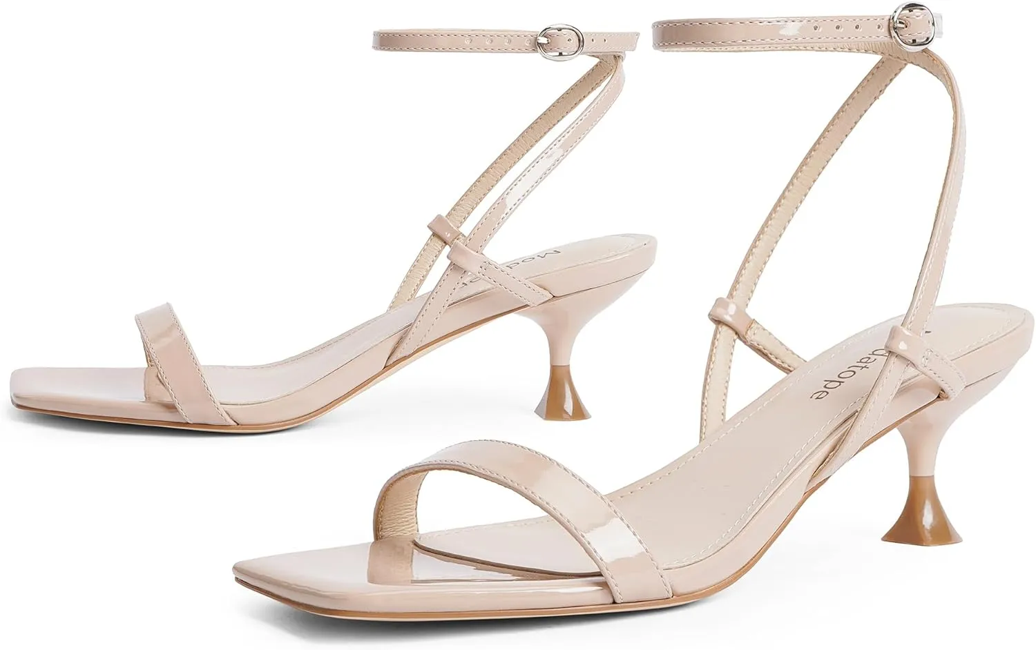sexism ambient paramount endocrine inconspicuous apple Square Toe Ankle Strap Sandals Low Heels Dress Shoes for Party Modatope Kitten Heels for Women Open 