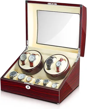 Shell Watch Box Organizer (Color : E) discourage Luxury Wooden Watch Winder for 4 6 Watch Storage Display Case with Quiet Motor Self Winding Watch Rotator Box in Wood 