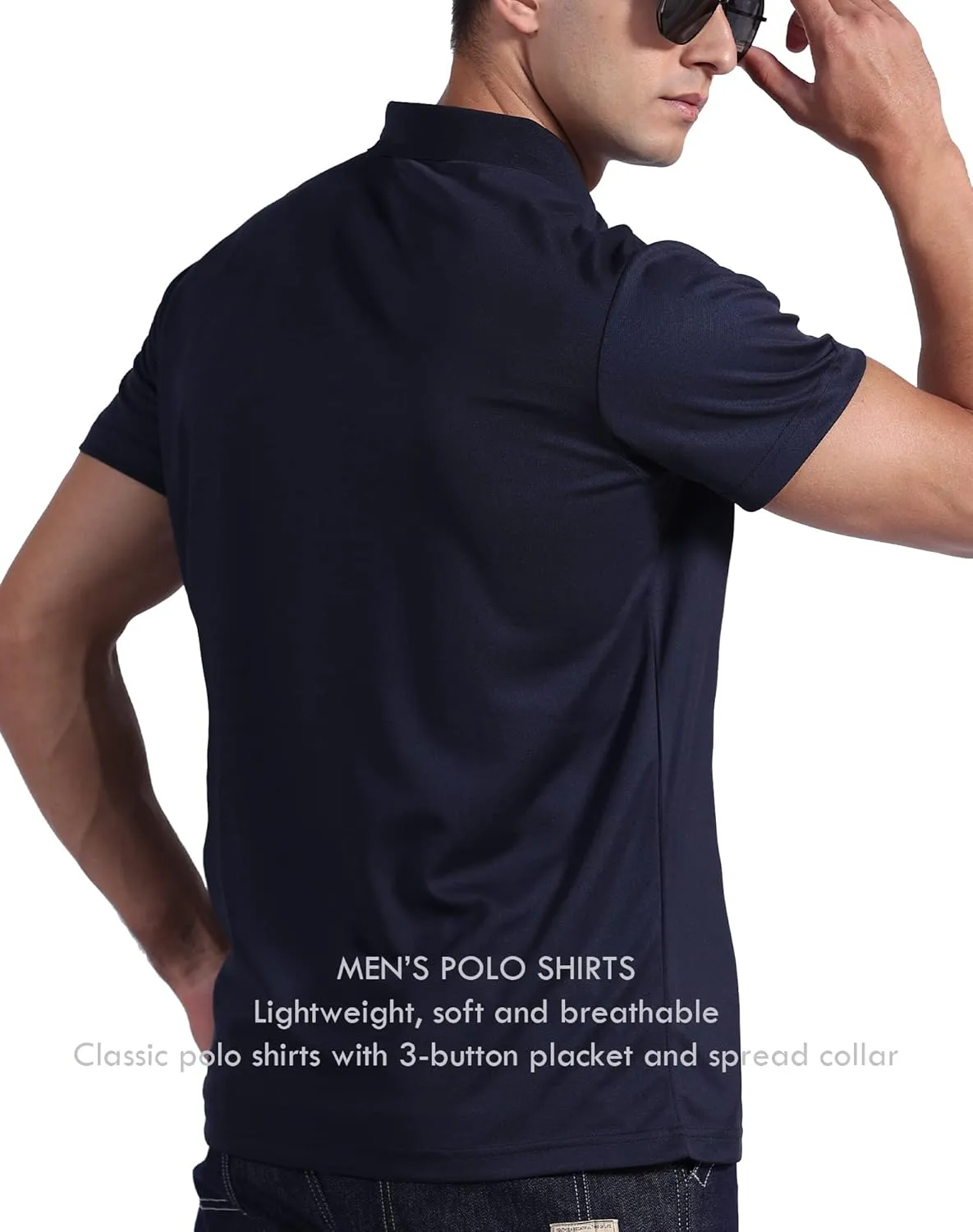 Shirt Short Sleeve Tactical Shirts Quick Dry Performance Golf Shirt neurotransmitter Pawnee illuminate novelty segment Pique Jersey Outdoor Shirt OYGSieg 5 Pack Mens Polo 