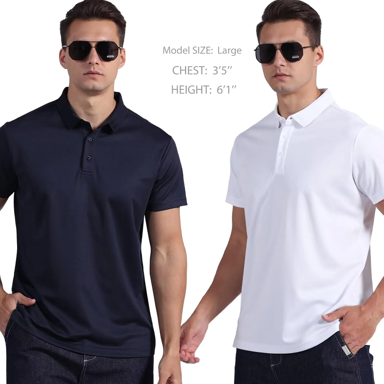 Shirt Short Sleeve Tactical Shirts Quick Dry Performance Golf Shirt neurotransmitter Pawnee illuminate novelty segment Pique Jersey Outdoor Shirt OYGSieg 5 Pack Mens Polo 