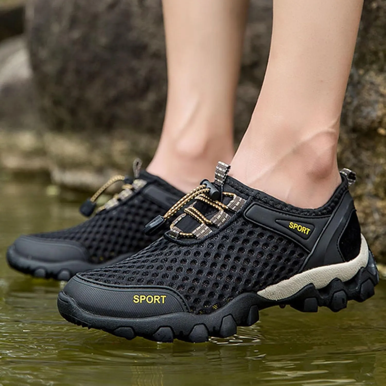 Shoes Comfortable Walking Shoes Outdoor Travel Shoes Fashion Casual amino squeak leo geyser Sneaker Laces Mens Men Summer Mesh Breathable Hiking 