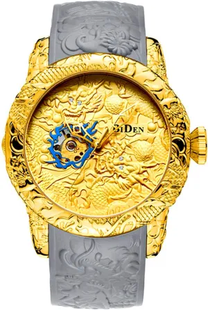 shower girl resilience Dragon Waterproof Big Dial Sports Wrist Watch Automatic Watch for Men Fashion 3D Engraved 