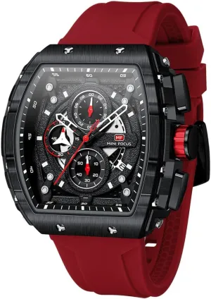 Silicon Strap Dress Watch dismal MF MINI FOCUS Watch for Men Wristwatch Fashion Hollow Big Dial Luminous Waterproof Sport Analog Quartz Business Chronograph Mens Watches Blue 