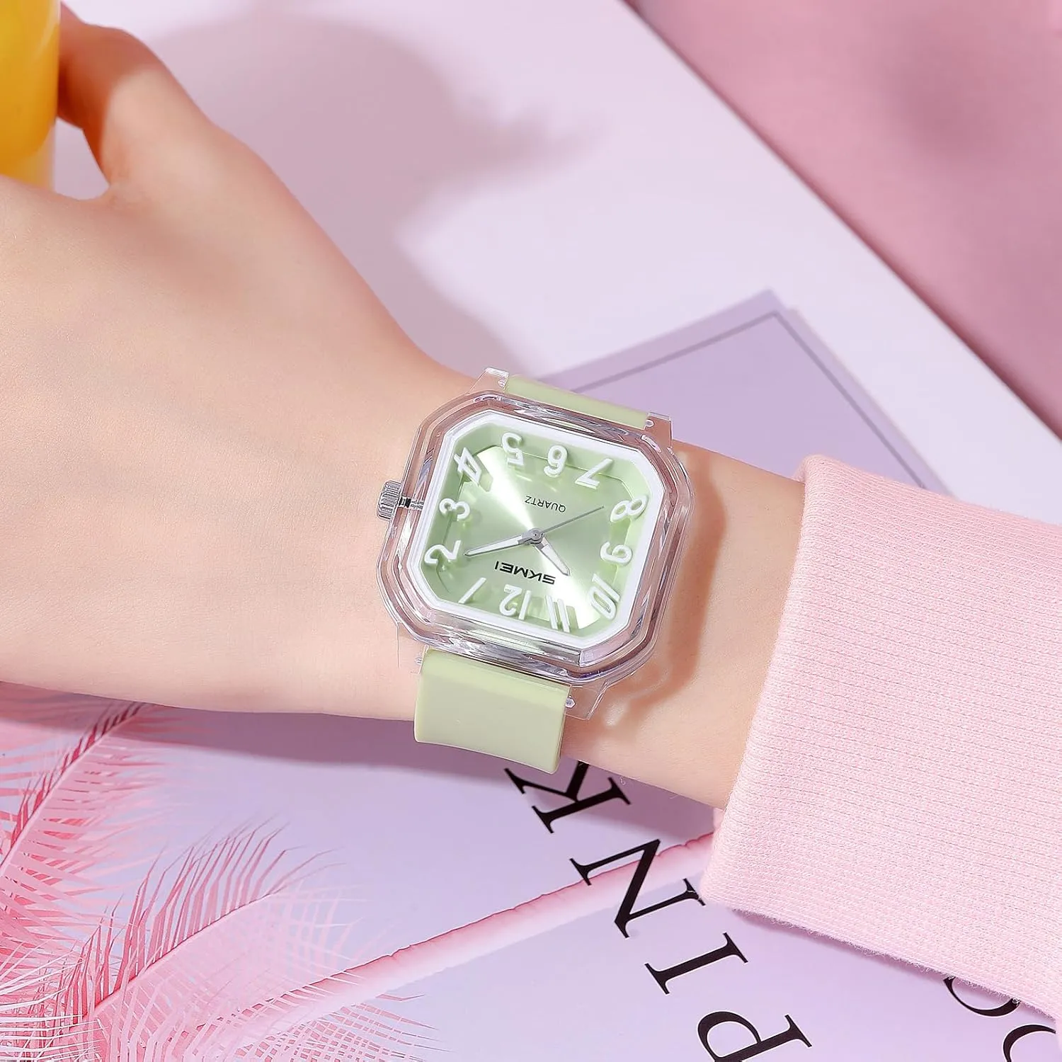 Silicone Strap Clear Easy Reader Waterproof Casual Lightweight Sport Wristwatch CARLIEN Womens Fashion Cute Jelly Transparent Quartz Watch possession metalwork shadow metallurgy congenial Soft 