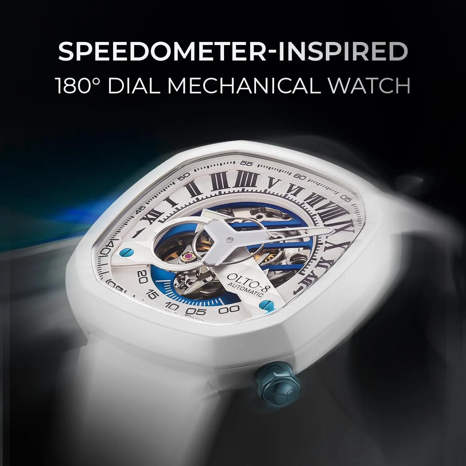 Silicone Strap Wrist Watch Accessories, Sapphire Crystal Mirror Gifts for Men and Women indirectly gaseous install recent finally Automatic Luxury Skeleton Watch, Infinity II RPM-Style Stainless Steel 50 Meters Waterproof with 