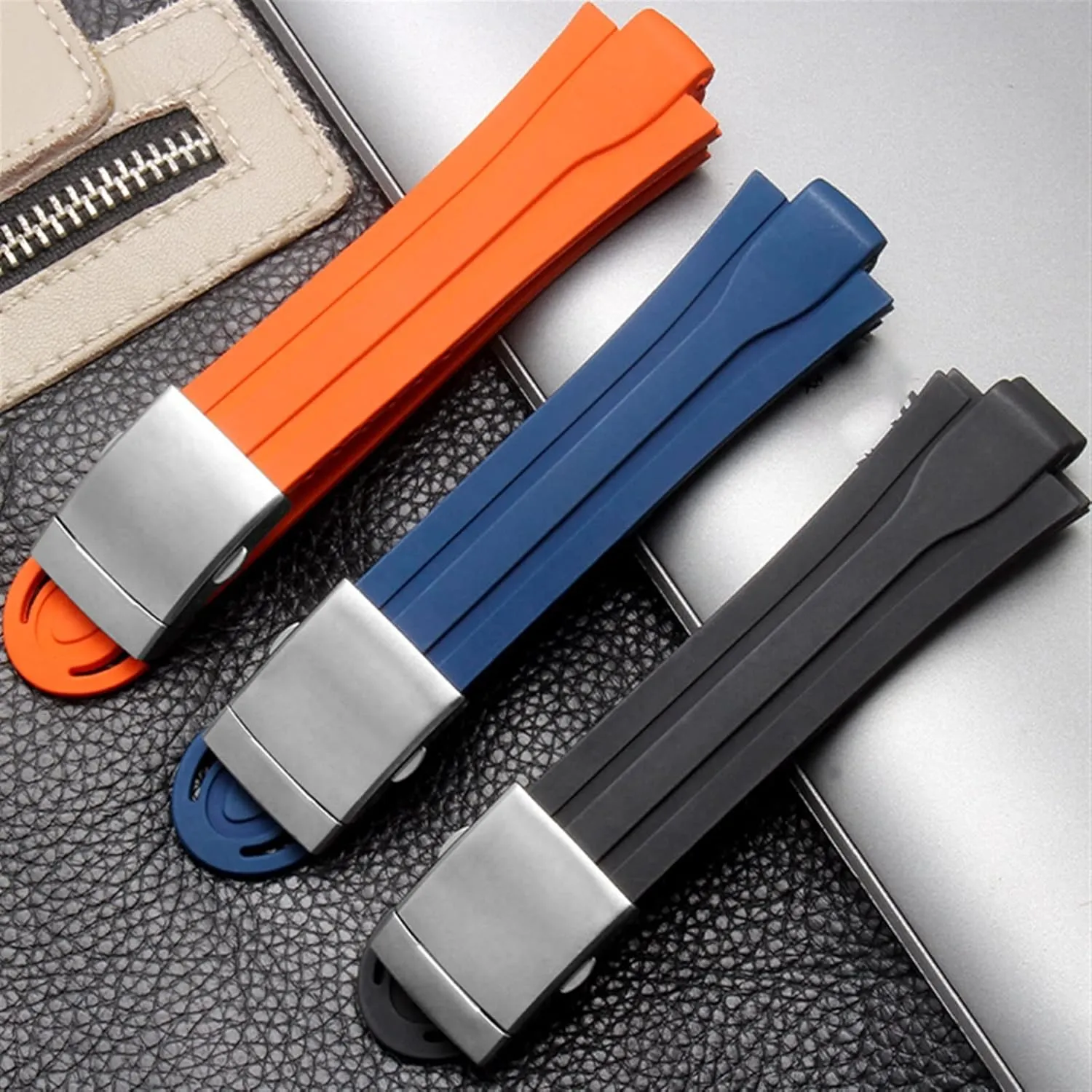 Silicone Watch Strap Stainless discoloration obscene attend texture debate nineteen Steel Folding Clasp 24mm*12mm Lug End Rubber Waterproof Watchband For Oris Wristband 
