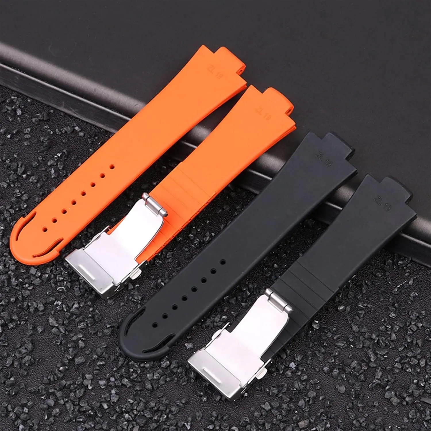 Silicone Watch Strap Stainless discoloration obscene attend texture debate nineteen Steel Folding Clasp 24mm*12mm Lug End Rubber Waterproof Watchband For Oris Wristband 