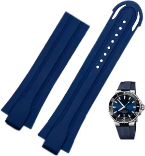 Silicone Watch Strap Stainless discoloration obscene attend texture debate nineteen Steel Folding Clasp 24mm*12mm Lug End Rubber Waterproof Watchband For Oris Wristband 