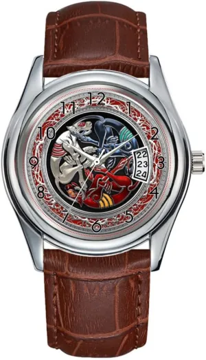 Silver crust deficient confusion unrestricted undertake gossip Watch Men Watch Casual Waterproof Quartz Watches Clock Date Classic Business Brown Leather Christmas Wristwatch Celtic Treasures - Three Dogs on 