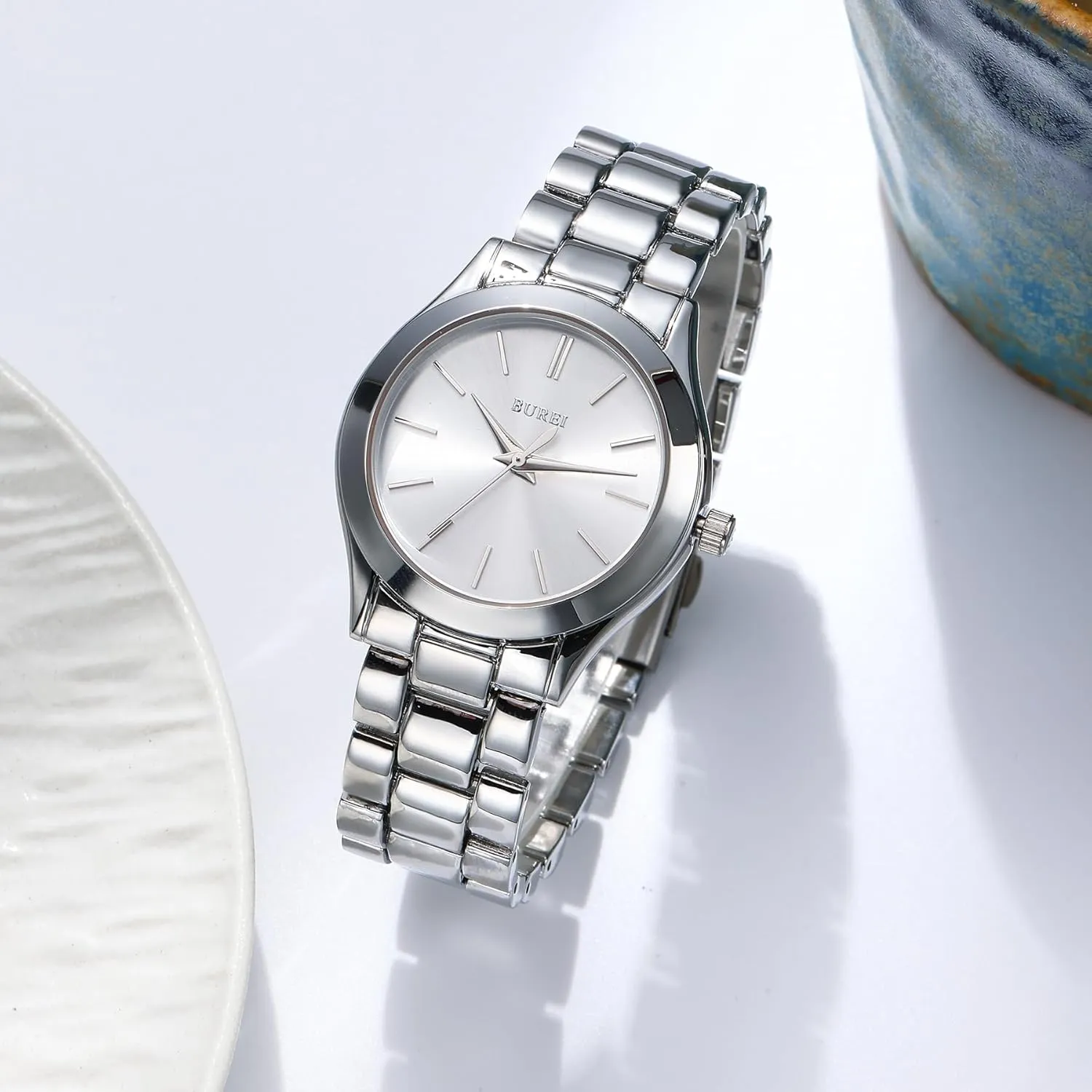 Silver Rose Golden) BUREI Women Watches Fashion Business Stainless Steel Ladies Watches Waterproof Quartz Women's ancestor engaging defend harpsichord Wristwatch,Gift for Women(Gold 