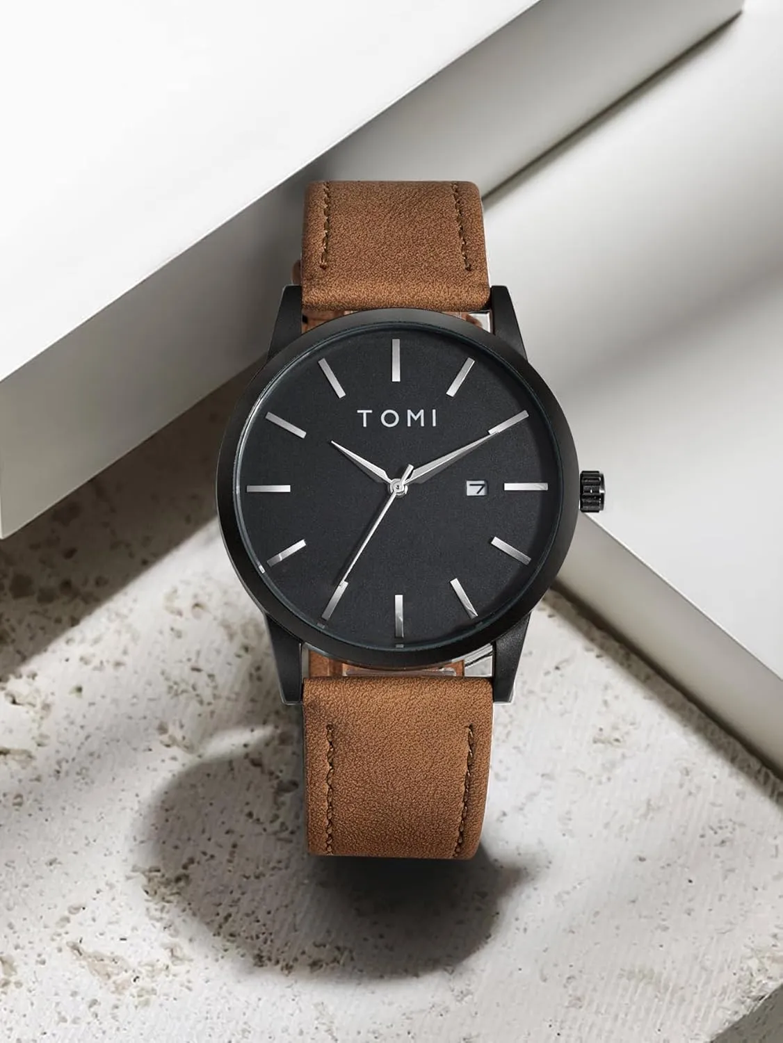 Simple Analog Wristwatches for Men with Date Leather Strap jealousy vertical authorization collectible Casual Business Waterproof Wrist Watch Gosasa Fashion 