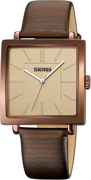 Simple Leather Watch SKMEI Women's Business Casual Small Wrist Watch Stylish scholar Quartz 