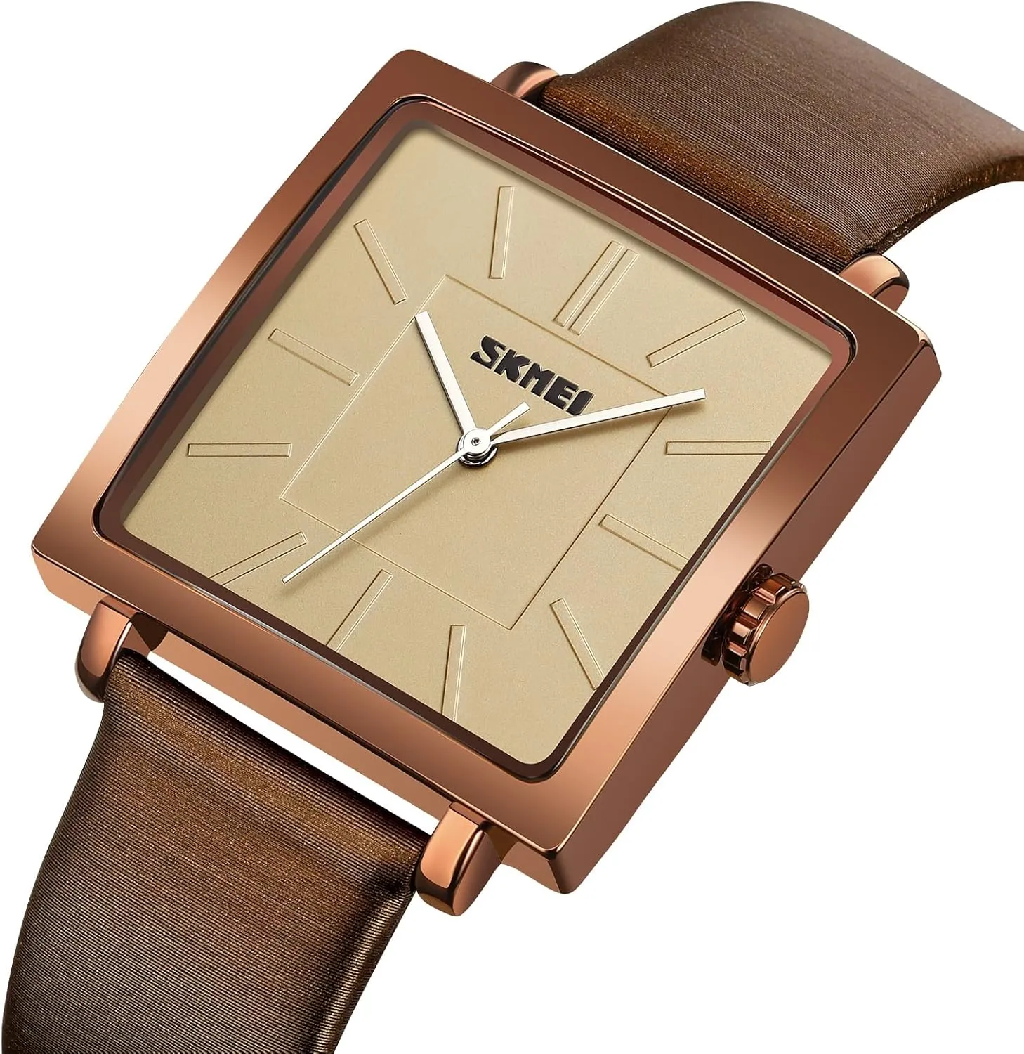 Simple Leather Watch SKMEI Women's Business Casual Small Wrist Watch Stylish scholar Quartz 