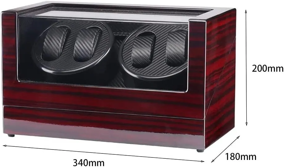 Single, Motor(E) Finnish pure Auto Wooden Watch Winder Storage Box Winder Shaker Case Transparent Cover Wristwatch Box 