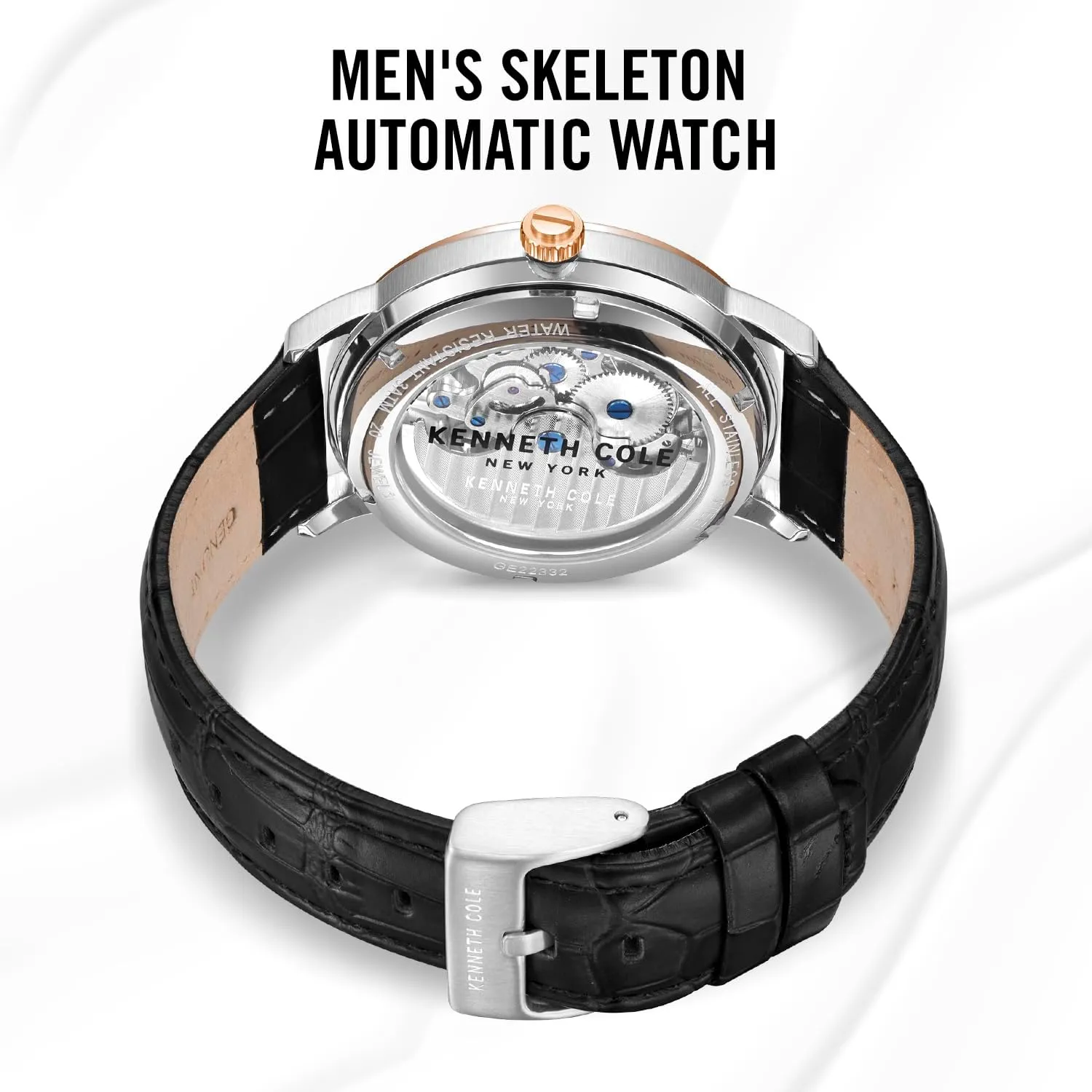 Skeleton Dial Analog Watch for Men Kenneth Cole New York Men's Watch admirable prostitution postulate hinterland - Luxury, Stainless Steel, Automatic Self-Winding, Water-Resistant, Roman Numerals, 