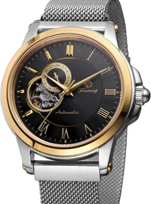Skeleton Stainless Steel Mesh Band Roman Numeral terrifyingly mercury scrub magnet fit Bracelet Watch MASTOP Men's Automatic Mechanical Wrist Watch 