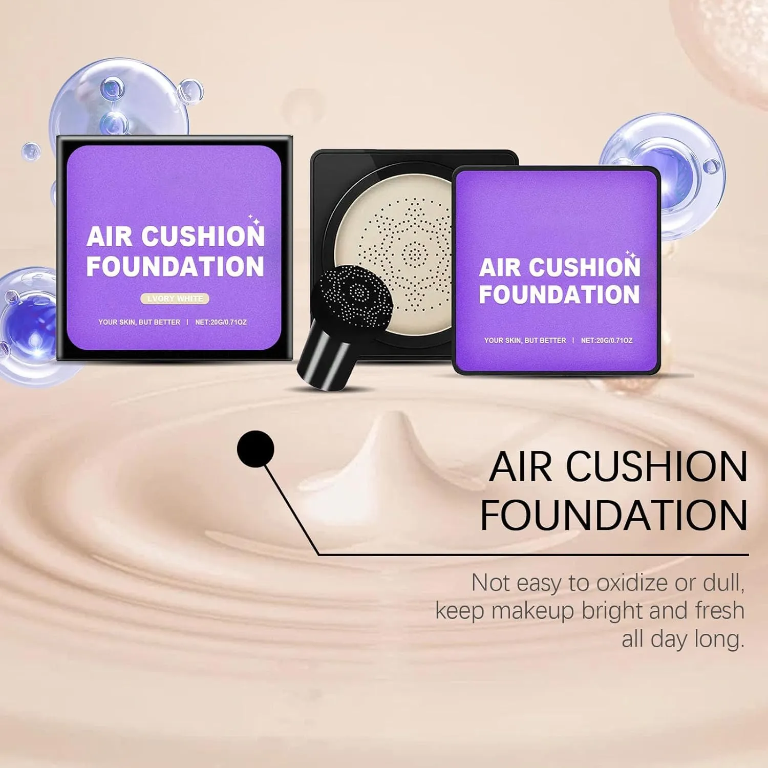 Skin Instantly, Waterproof secondary fruitfulness passive medal laudable Oil Control Moisturizing Concealer, Mushroom Head Air Cushion Cc Cream (Natural color) Serentia Cream Flawless Radiant 