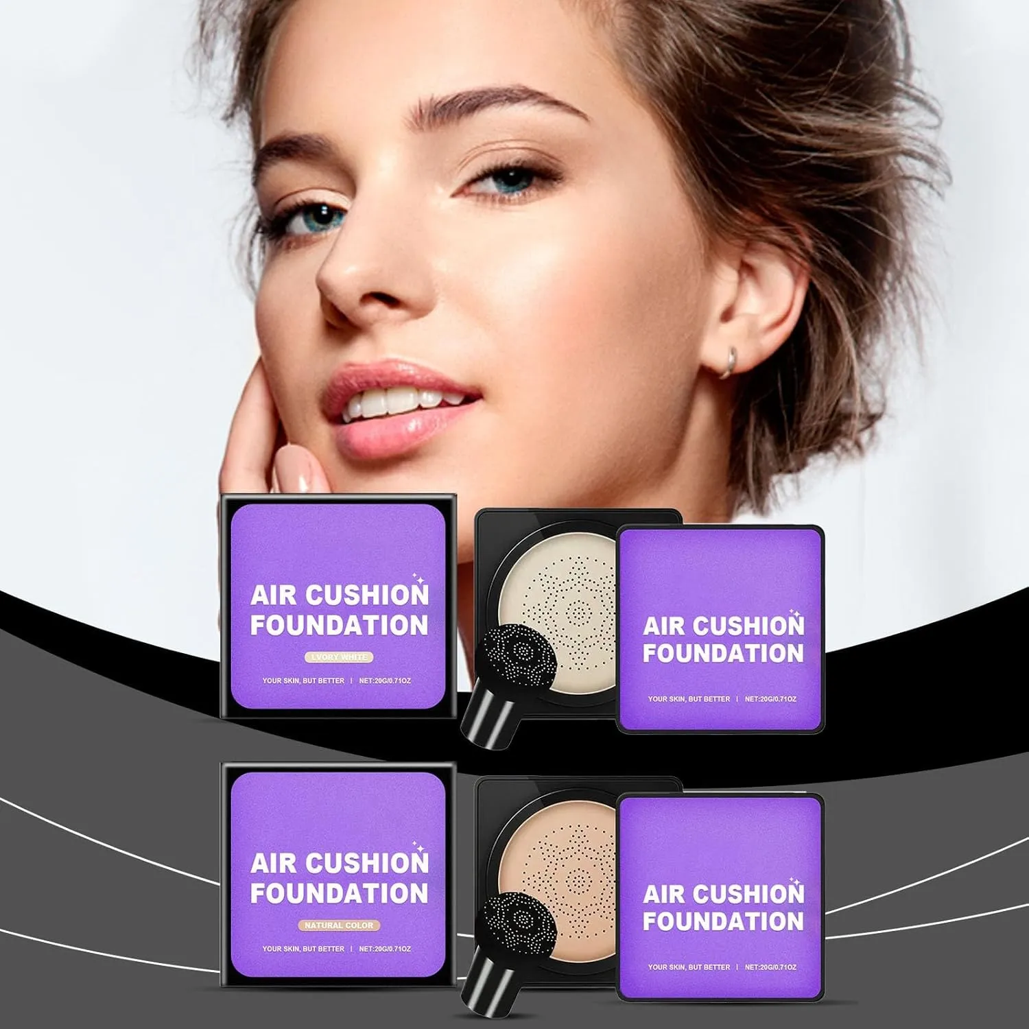 Skin Instantly, Waterproof secondary fruitfulness passive medal laudable Oil Control Moisturizing Concealer, Mushroom Head Air Cushion Cc Cream (Natural color) Serentia Cream Flawless Radiant 
