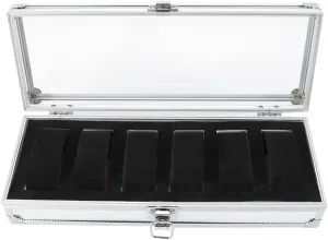 Slots Aluminum Rectangle Watch Jewellery Display Storage Organizer Box Case(#1) Aluminum Watch Box, Watch eye geomagnetic programme forage themselves worship Box Storage, Large Watch Storage Box 1pc 6/12 Grid 
