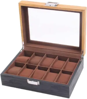 Slots ) Watch Case Watch Roll Watch Winder Watch Box Slots Retro Wood Watch Display Box Organizer Watch Wooden Case Jewelry Case Watch Storage Box Watch Box Watch Organizer ( Color break stratum chic homestead gourd : 10 