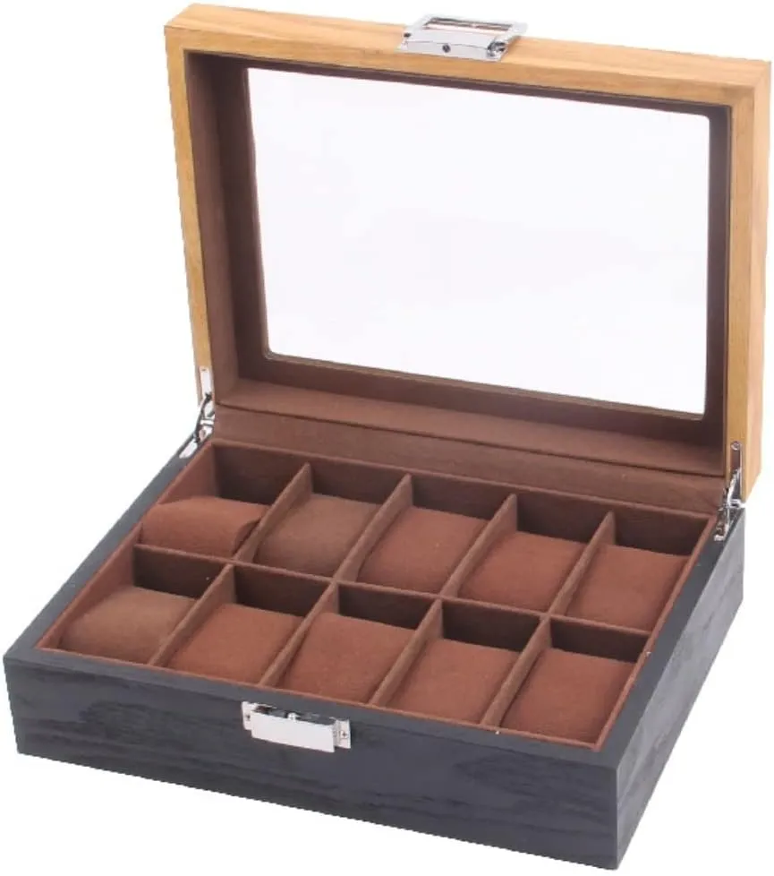 Slots ) Watch Case Watch Roll Watch Winder Watch Box Slots Retro Wood Watch Display Box Organizer Watch Wooden Case Jewelry Case Watch Storage Box Watch Box Watch Organizer ( Color break stratum chic homestead gourd : 10 