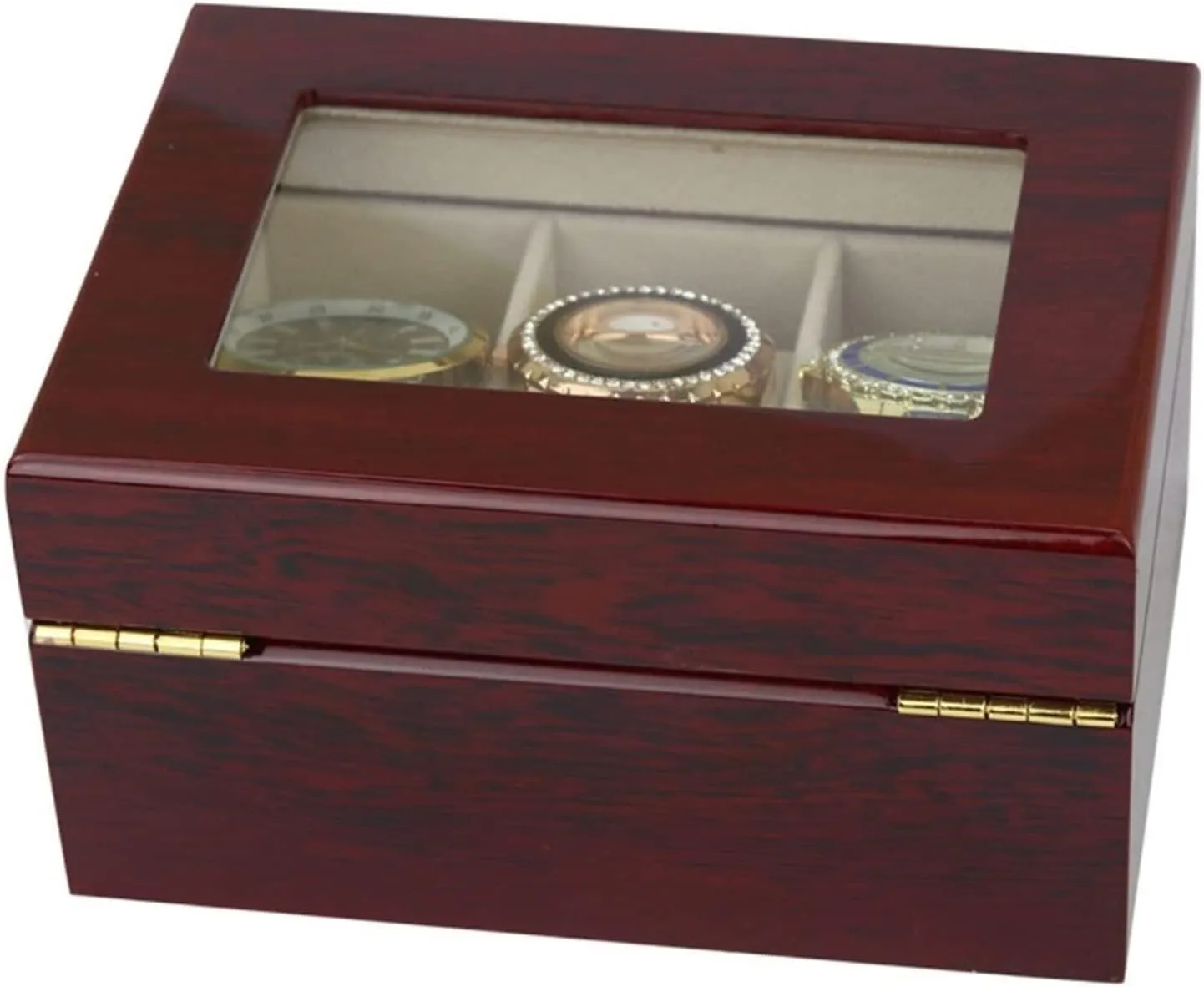 Slots Watch Collector Box Holder Wristwatch Display Tray Lockable least Storage Organizer Case Gift Watch Box Watch Winder Watch Case Watch Roll Elegant Wood 3 