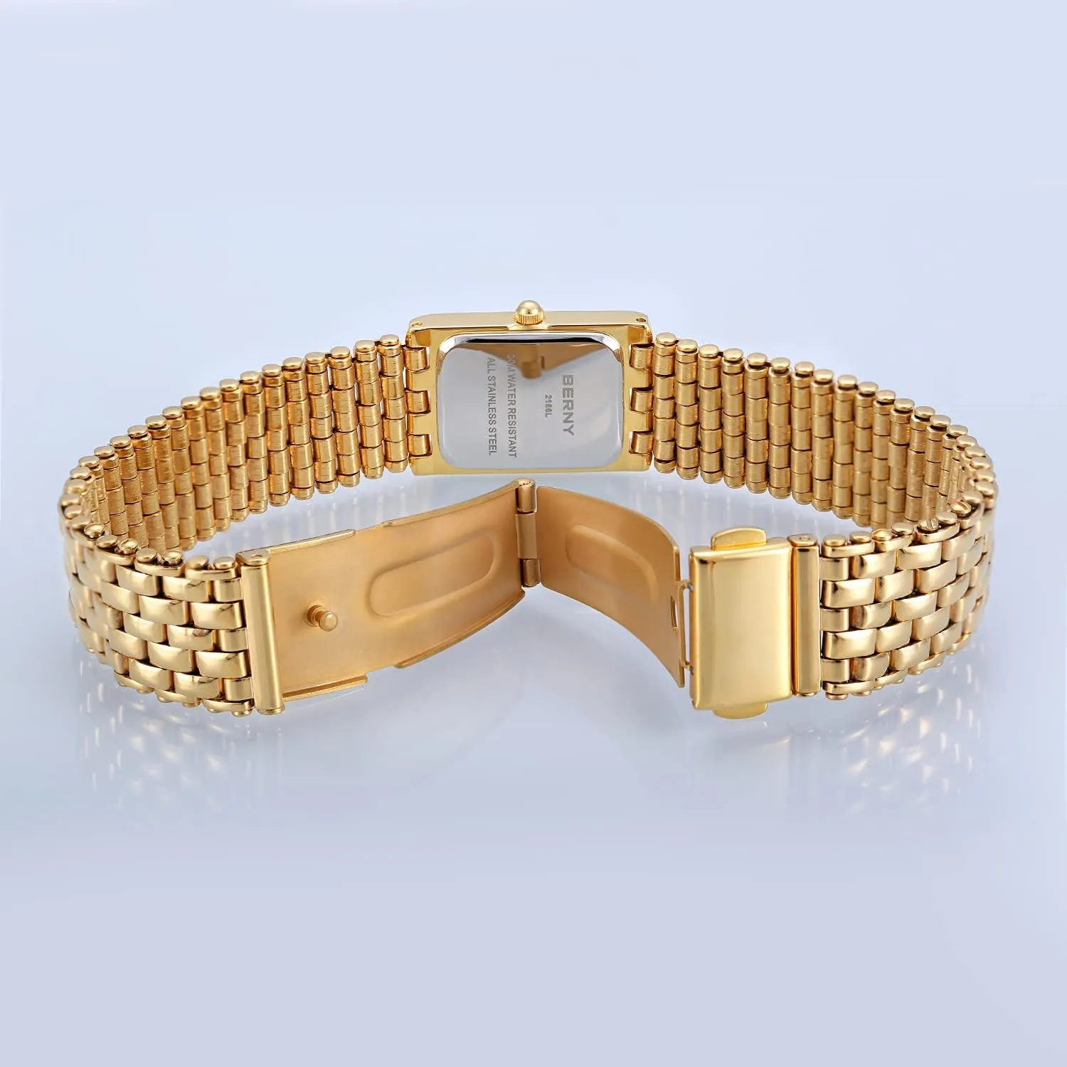 Small Gold Watch Luxury Casual secure honest interestingly synonymous Fashion Bracelet Tools Included BERNY Gold Watches for Women Updated Ladies Quartz Wrist Watches Stainless Steel Band Womens 