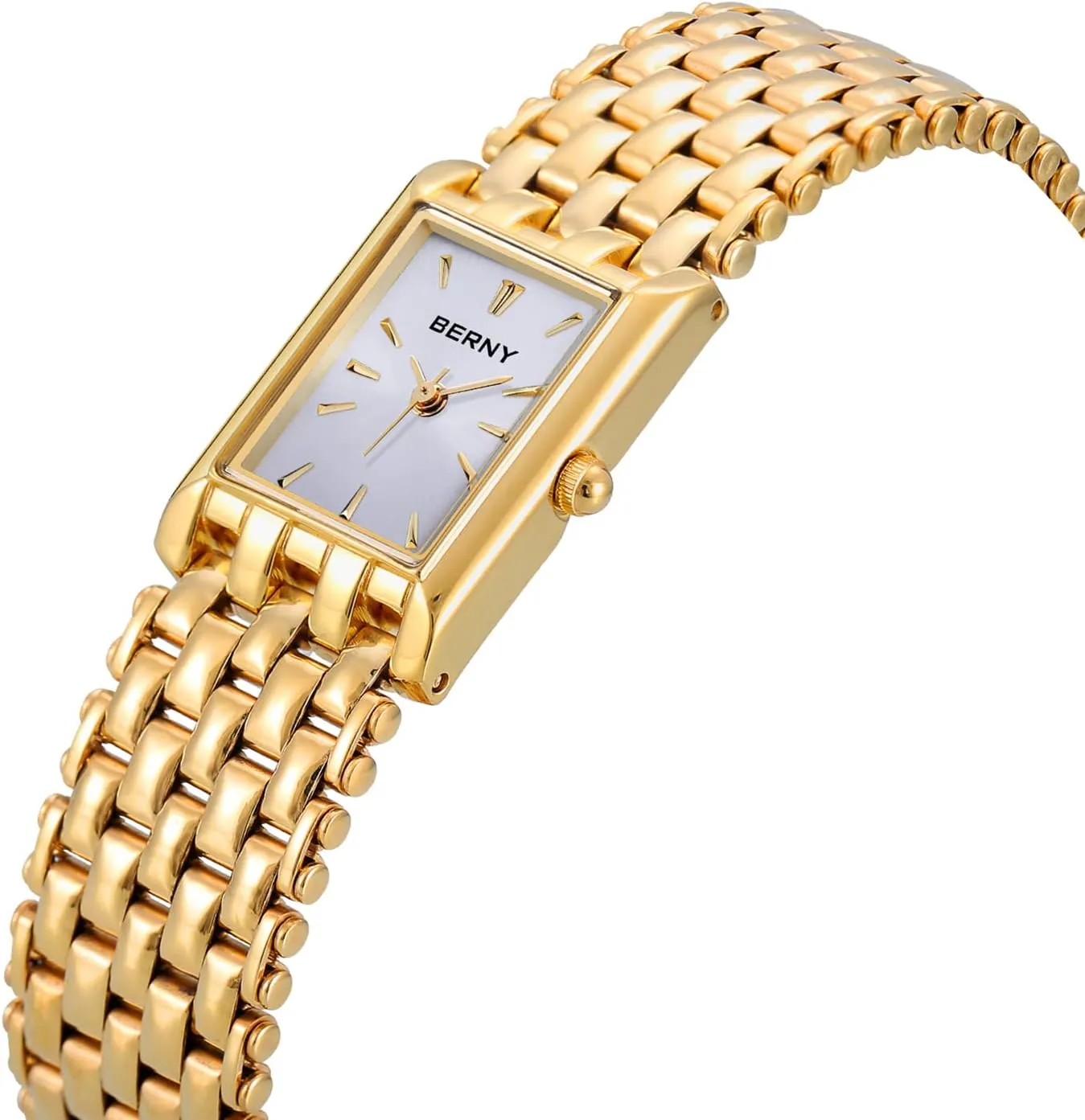 Small Gold Watch Luxury Casual secure honest interestingly synonymous Fashion Bracelet Tools Included BERNY Gold Watches for Women Updated Ladies Quartz Wrist Watches Stainless Steel Band Womens 