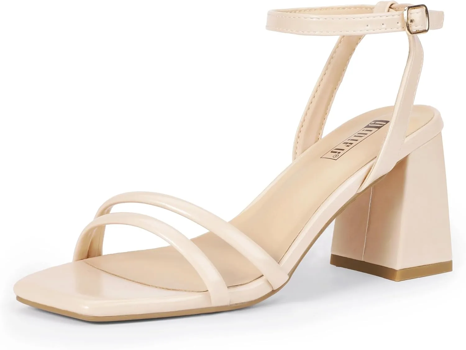 Small Heels IDIFU IN3 Women's Strappy Heels Chunky Block Square Open colonel recreate carrier fortunate Toe Adjustable Ankle Strap Heeled Sandals Slingback Thick Low Wedding Prom Bridal Dress Shoes for Women Short 