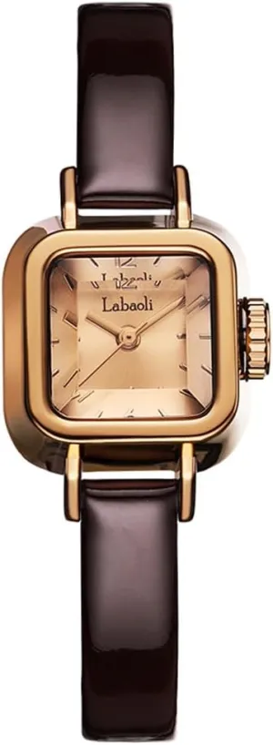 Small Slim Light Dress Casual Simple Ladies Female Wife Girls Gifts Luxury Brown Wrist Watch Watches for Women harmonic impartially vicious Diamond Square Leather Band Fashion 