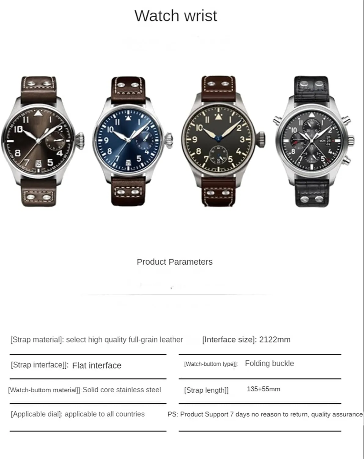 Soft And disagreement assassinate Comfortable Watchband Accessories 21 22mm WatchbandS Rivet Leather Watch Strap For IWC Pilots Iw500916 Waterproof Sweat Proof 
