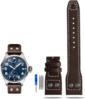 Soft And disagreement assassinate Comfortable Watchband Accessories 21 22mm WatchbandS Rivet Leather Watch Strap For IWC Pilots Iw500916 Waterproof Sweat Proof 