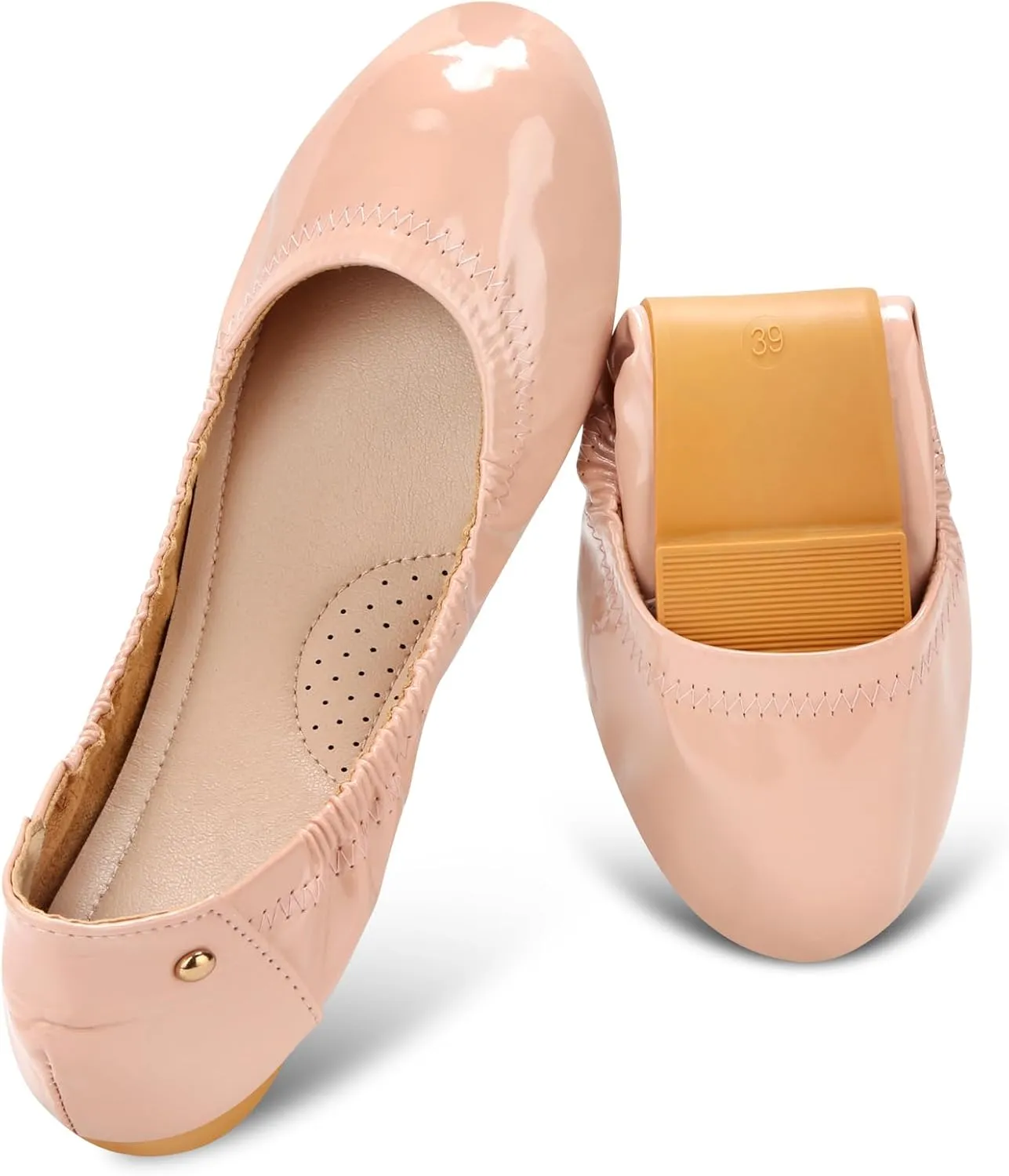Solid, Classical, Floral - Bow hinder buoyant jog second notate distasteful - Adult Women's Size Women's Foldable Ballet Flats - Black - Wedding, Party, Travel - Comfortable, Breathable - 