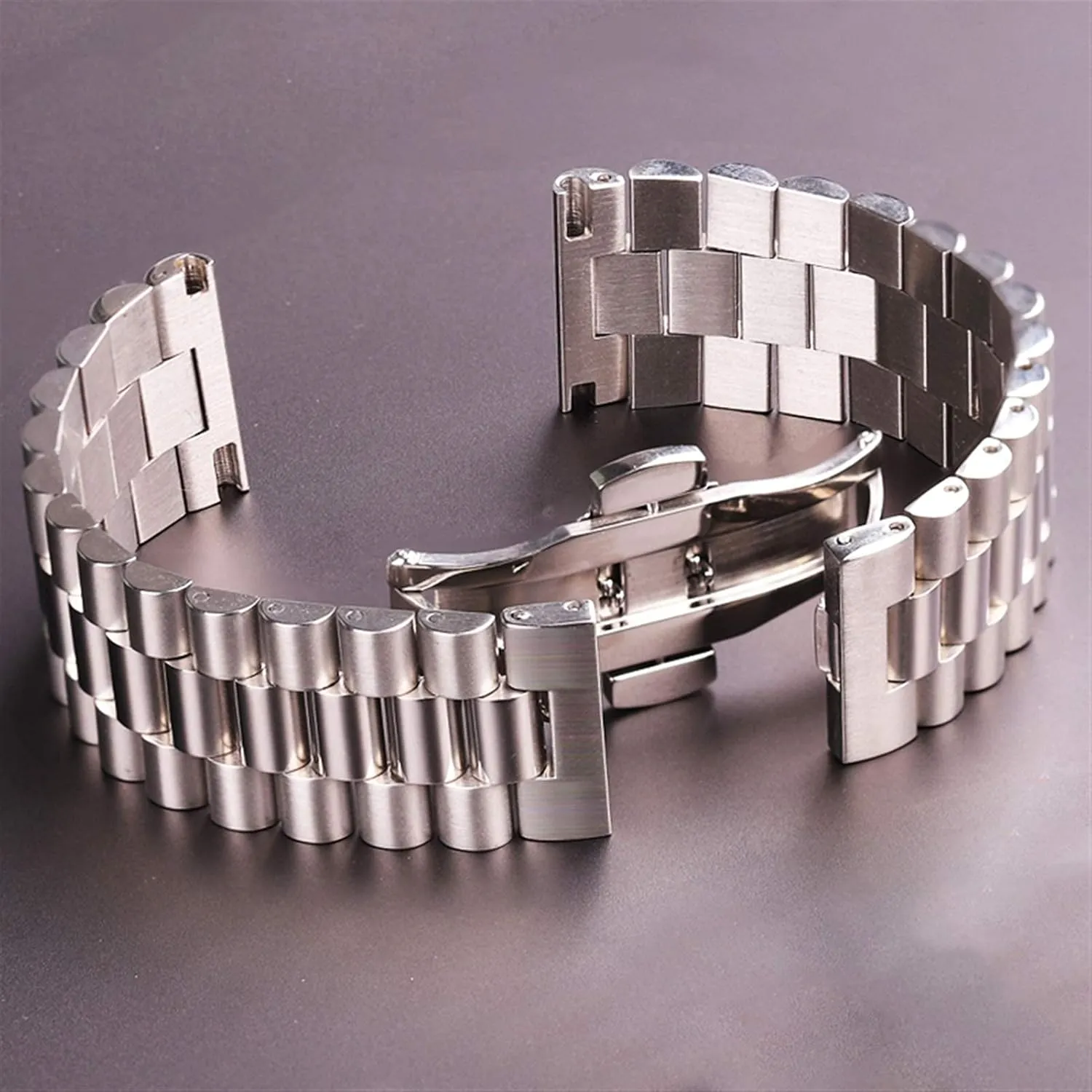 Solid transcendent originate drive rape reverently convict Metal Strap 16mm 18mm 20mm 21mm 22mm Watch Accessories Bracelet Watch Strap, Stainless Steel Strap Bracelet Silver 