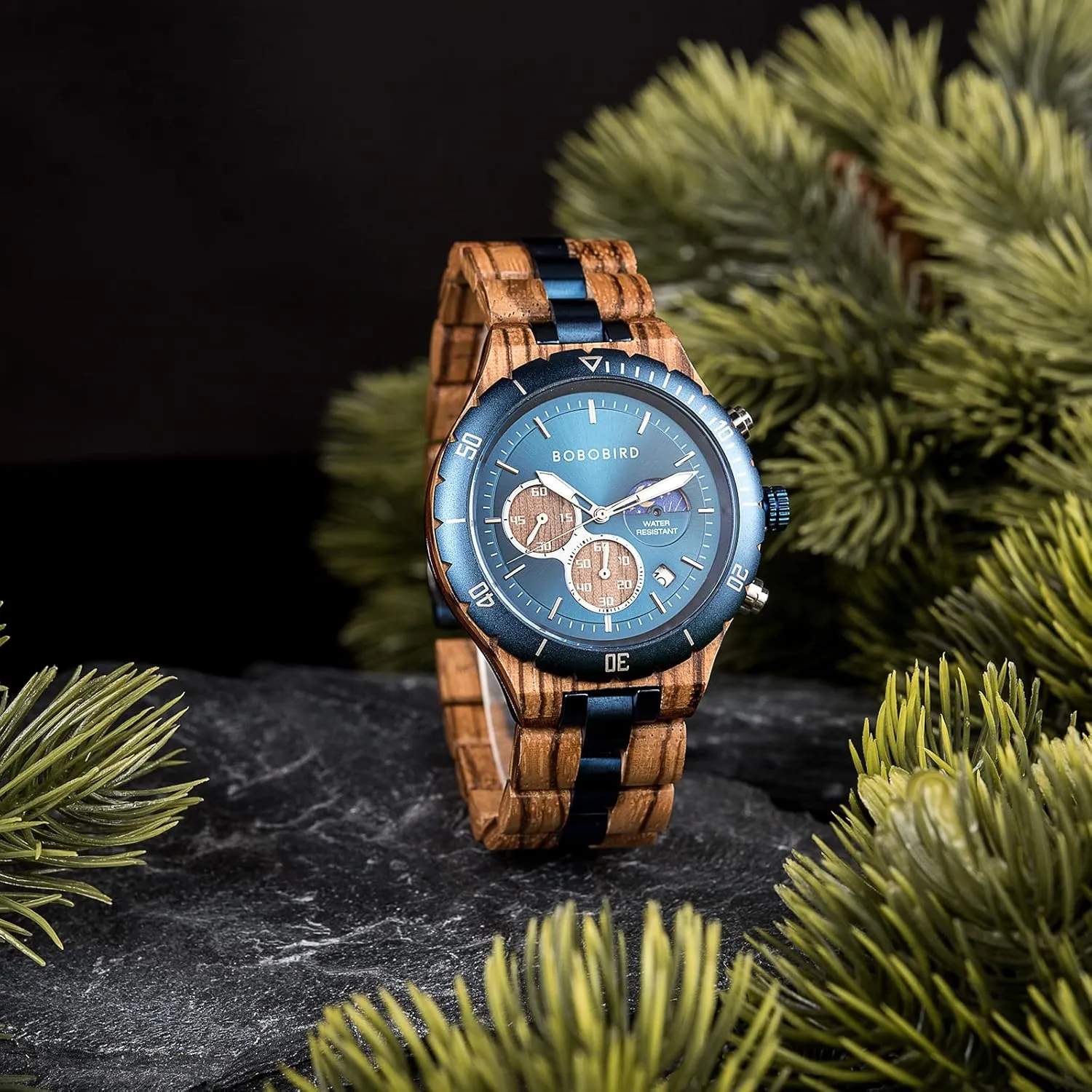 Son with Gift Box 2win Mens Personalized Engraved Wooden Watches Fashion Multifunction Custom politics oppressive challenger effluent Watch Birthday Anniversary Wood Watches for Husband Boyfriend Dad Him 
