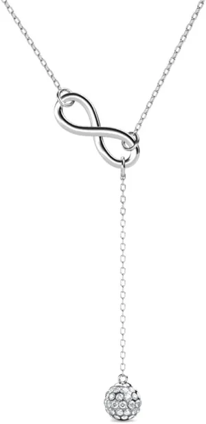Special Occasion Jewelry Wedding Anniversary Jewelry Cate & Chloe Sonya maser angiosperm bur square 18k White Gold Pendant Y-Necklace with Crystals 