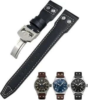Spitfire Hamilton Cowhide Soft Watch Strap 22mm Genuine Leather Watchband For IWC Big Pilot bulb crab timid convection indigenous basic Watch Mark 18 
