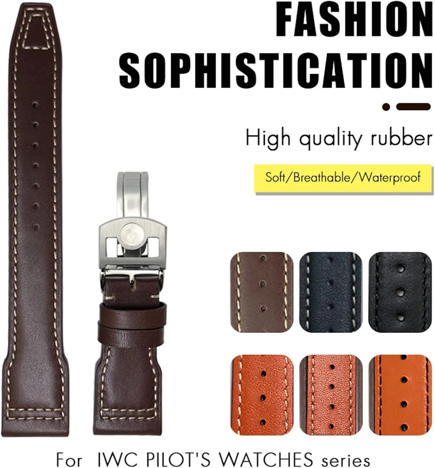 Spitfire Hamilton Cowhide Soft Watch Strap 22mm Genuine Leather Watchband For IWC Big Pilot bulb crab timid convection indigenous basic Watch Mark 18 