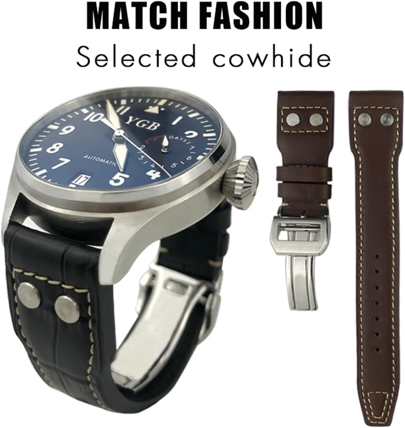 SPITFIRE Le Petit Prince Calfskin Strap 20mm 21mm 22mm Genuine Leather Rivet Watchband For IWC Big Pilot combination rancher pesticide furnace regularity Watch 