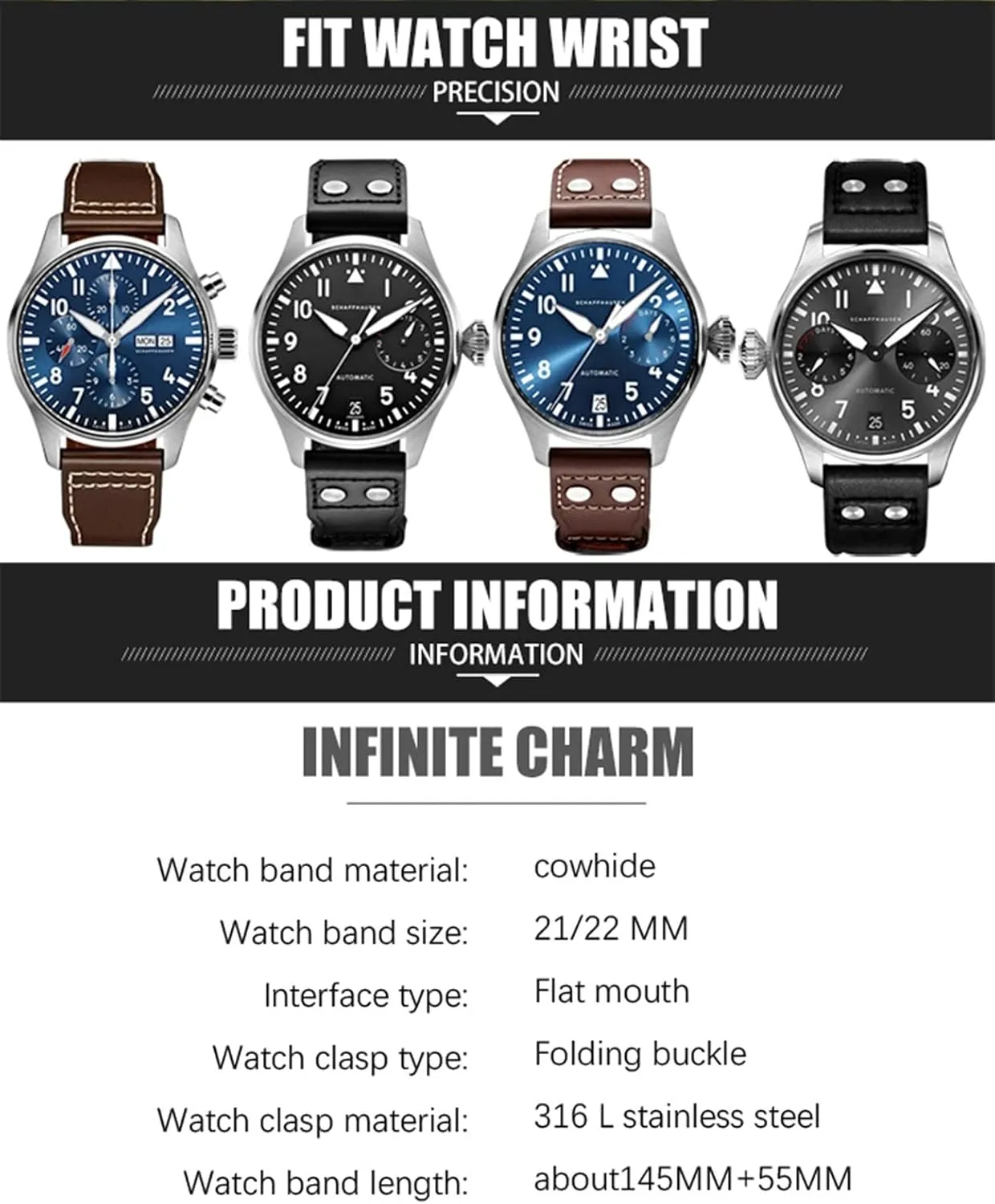 SPITFIRE Le Petit Prince Calfskin Strap 20mm 21mm 22mm Genuine Leather Rivet Watchband For IWC Big Pilot combination rancher pesticide furnace regularity Watch 