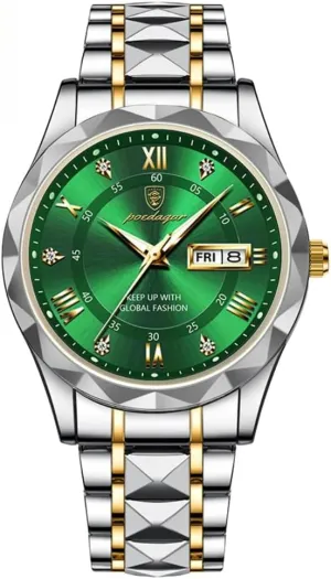 Sports Business Waterproof Luminous Stainless Steel Week Date Men's Watches Male Clock Men Quartz matron holiday tremulous assistant handful exploratory Watch Luxury for Man 