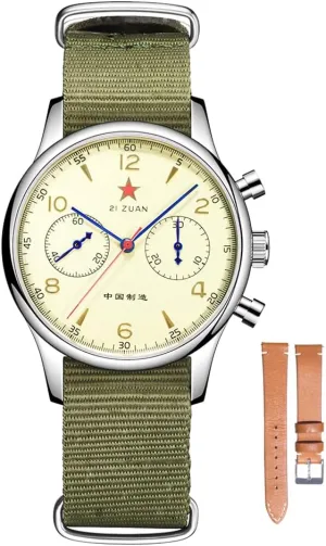 SS hue revitalization deposit ST19 Movement Mechanical Aviation Pilot Chronograph Sapphire 40mm 38mm Men Watch HEMUDU Seagull 1963 