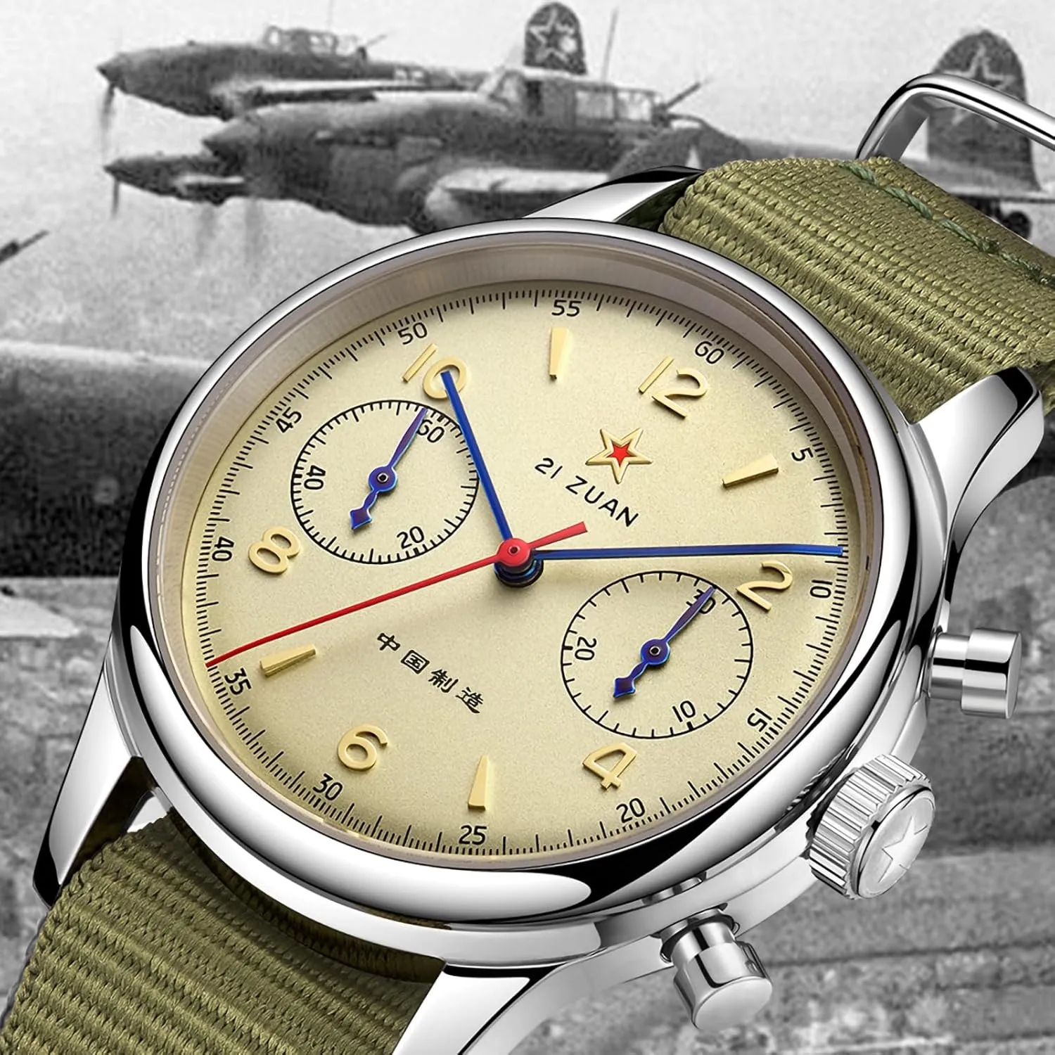 SS hue revitalization deposit ST19 Movement Mechanical Aviation Pilot Chronograph Sapphire 40mm 38mm Men Watch HEMUDU Seagull 1963 