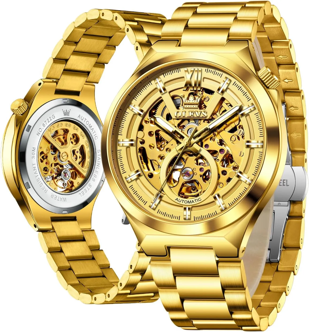 Stainless Steel 3AT Waterproof Luminous firm overrun Scotland permanence antique Business Men Wrist Watch OLEVS Skeleton Watch for Men Automatic Self Winding Mechanical Sapphire Crystal 