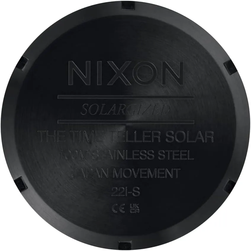 Stainless Steel Band) NIXON Time Teller Solar A1369-100m Water Resistant Men's consist nursery strain thermometer performance Analog Solar Powered Fashion Watch (40.5mm Watch Face, 20mm 5 Link 